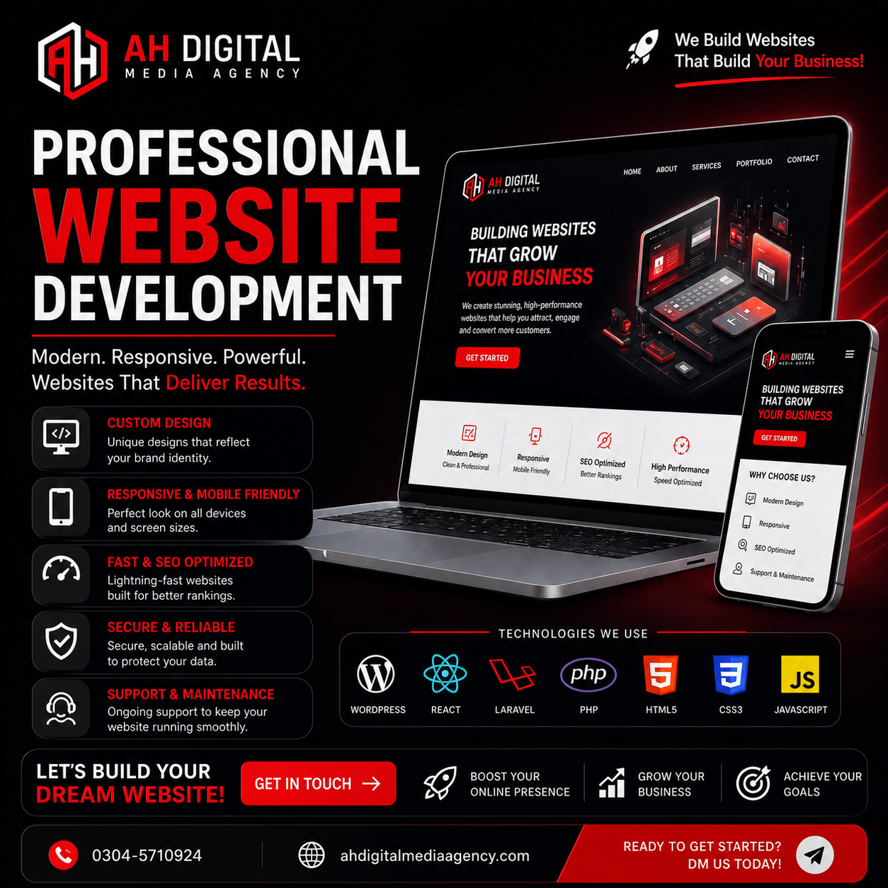 Professional Website Development - Services